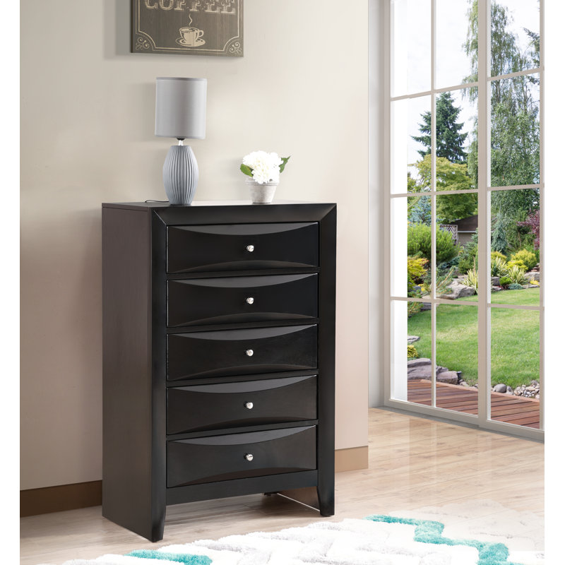 Champetre 32'' W 5 - Drawer Dresser, Black
