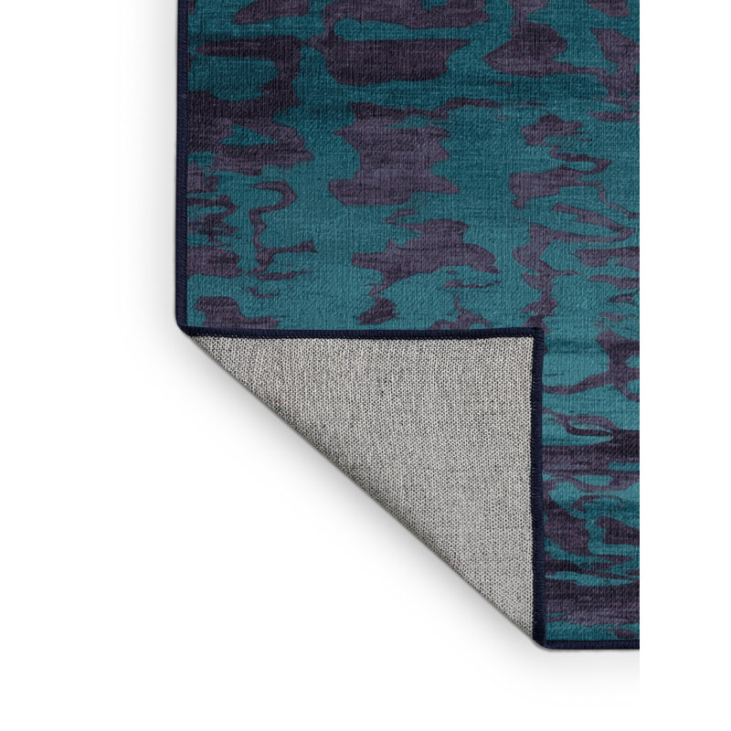 Tapis abstrait gris lavable à la machine, Carré 6 pi