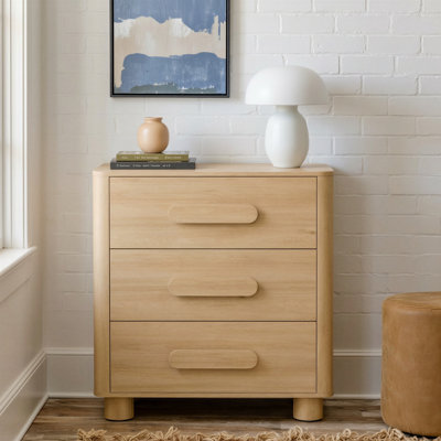 Lumo 3-Drawer Dresser with Wood Rounded Legs