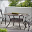 Table de salle à manger en fonte d'aluminium Tucson, durable et élégante avec un design résistant aux intempéries pour les réceptions en plein air