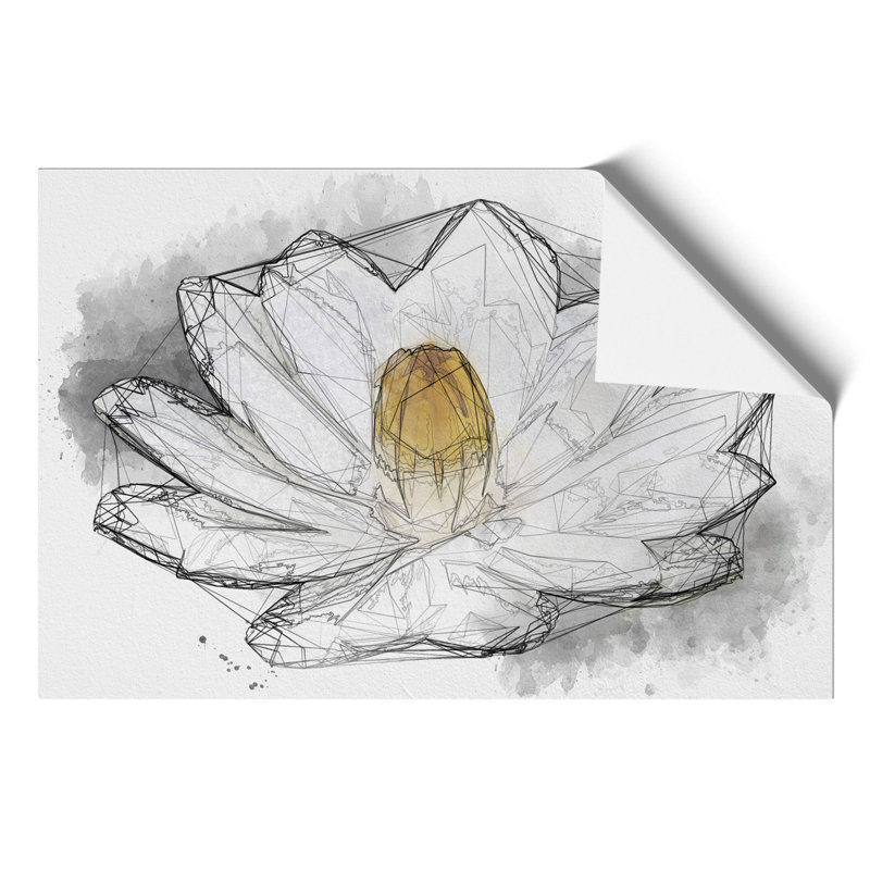 Heart of a White Lily - Unframed Drawing, 59cm H x 84cm W x 0.1cm D