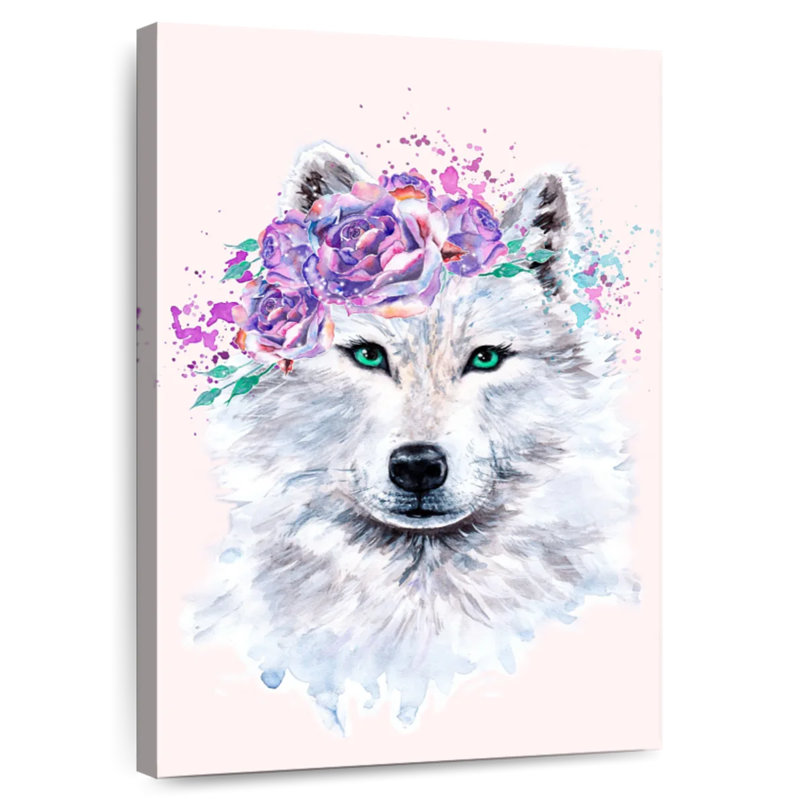 Brampt Floral Wolf, 36" H x 24" W