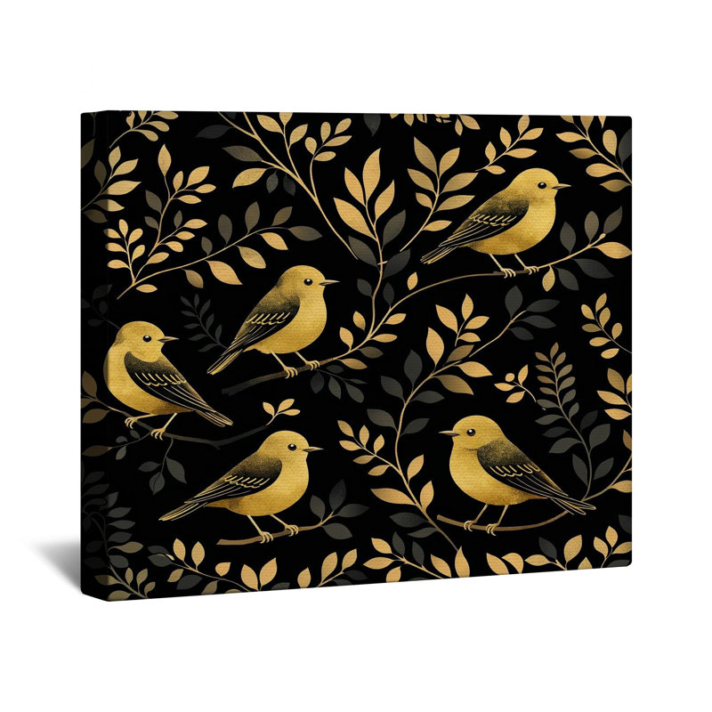 Oiseaux sur des branches, toile tendue sur châssis en plusieurs tailles, Oiseaux et branches - VB-CW2-142-7e436106
