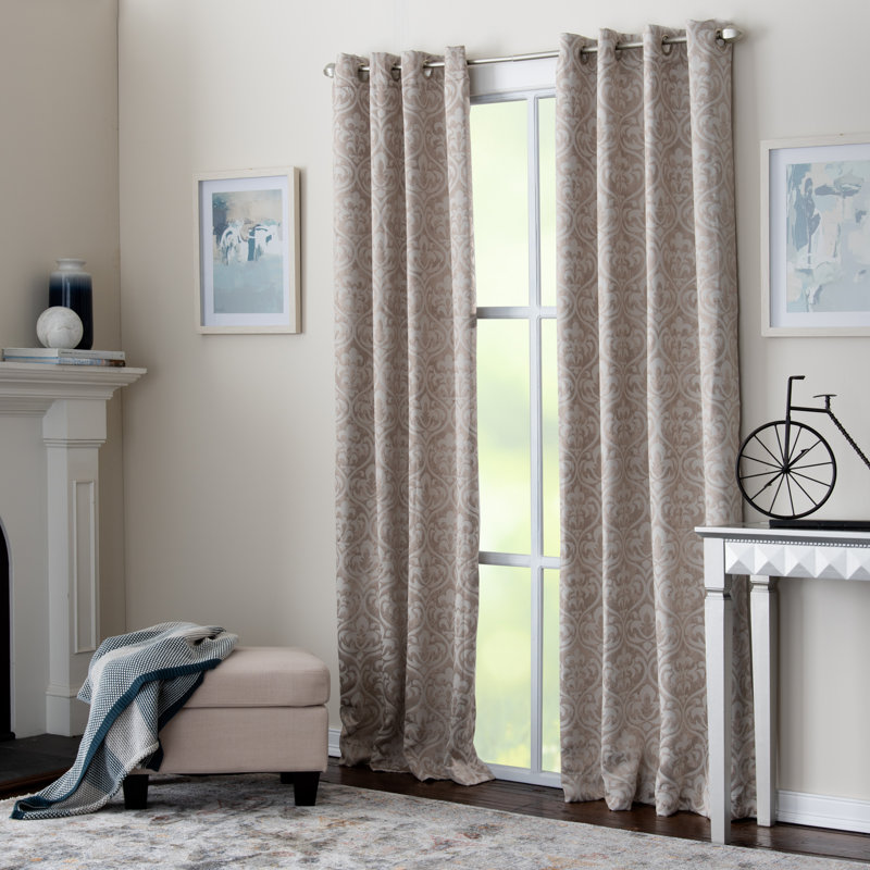 Panneau de rideau simple à œillets Burslem, l 50 po x L 63 po, Brun clair