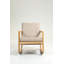 Fauteuil oscillant rembourré, structure en bois d'hévéa