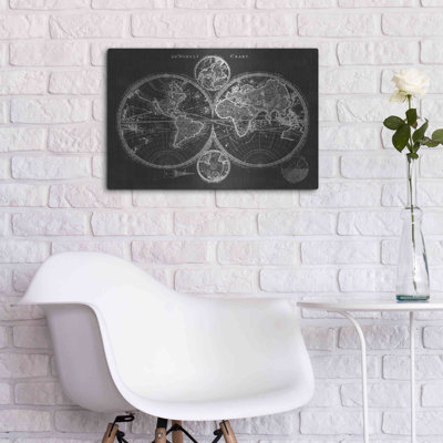 «Charcoal World Map» par Studio W, art mural en métal