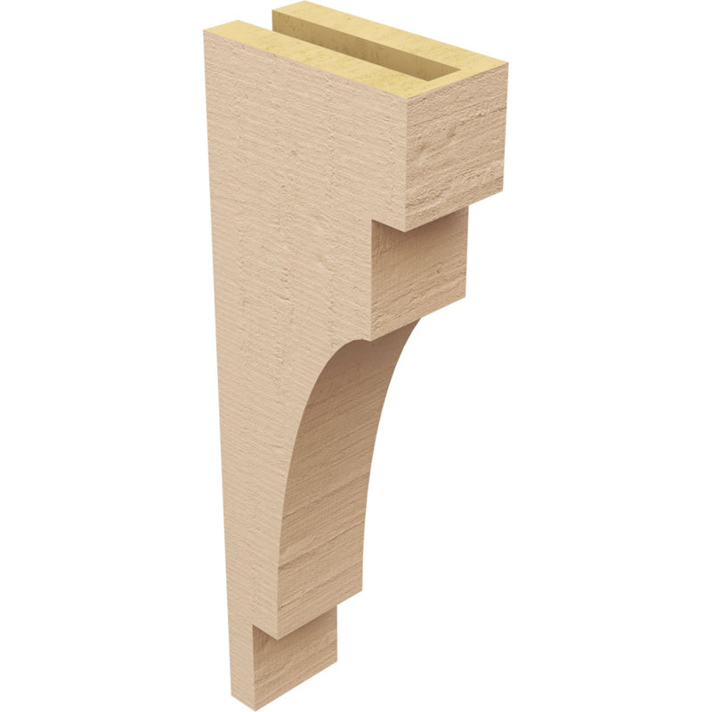 Bois de cèdre méditerranéen, grain de bois TimberThane Corbel, brun clair apprêté, H 18 po x l 3 po x P 6 po