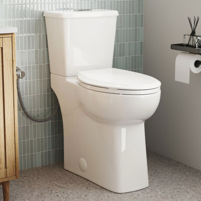 Los Flexi Two-Piece Extra High Toilet for Tall Users & Seniors with Siphon Jet, Soft-Close Seat, and Skirted Design