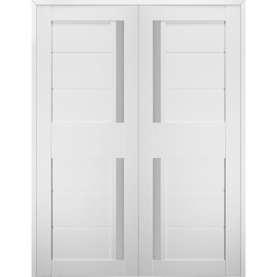 Paneled Manufactured Wood and Glass Prefinished Esta Standard Door