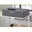 Table basse contemporaine en stratifié gris avec structure en chrome Tiroir de rangement polyvalent pour le salon