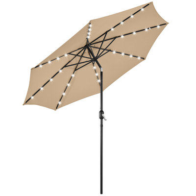 Parasol de patio 10 pi avec 8 baleines et 32 lumières DEL Harworth