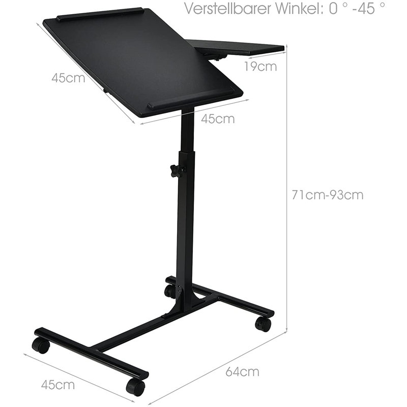 71cm H x 64cm W Laptop/Tablet Storage Cart with Wheels