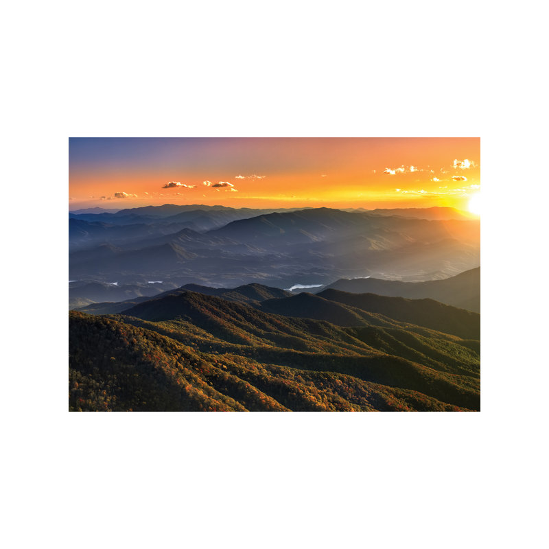 Smoky Mountain Sunset - Wrapped Canvas Print, 66.04 cm H x 45.72 cm W x 1.91 cm D