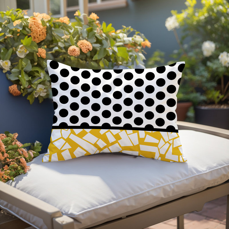 Oreiller rectangulaire réversible intérieur / extérieur Miva, Rectangulaire H 14 po x l 20 po, Jaune