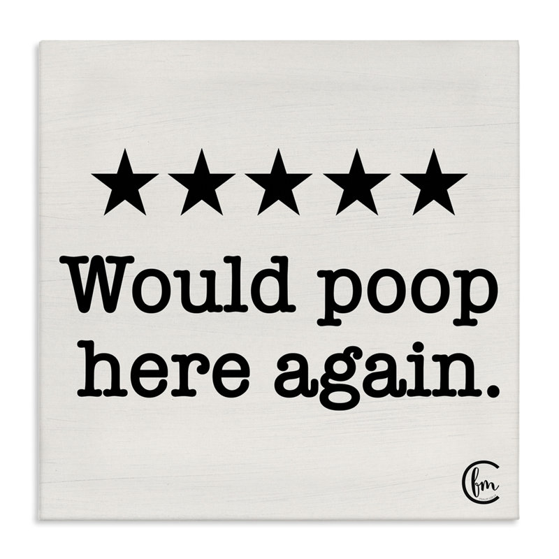 «Will Poop Here Again» par Penny Lane, impression d'art textuel sur cadre flottant, H 24 po x l 24 po