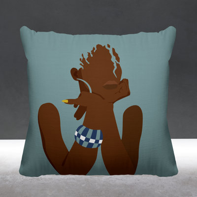 Crystal African American Woman Fashion Square Indoor Pillow Cover