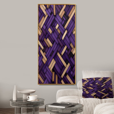 Cubisme mauve et beige abstrait géométrique - art mural géométrique