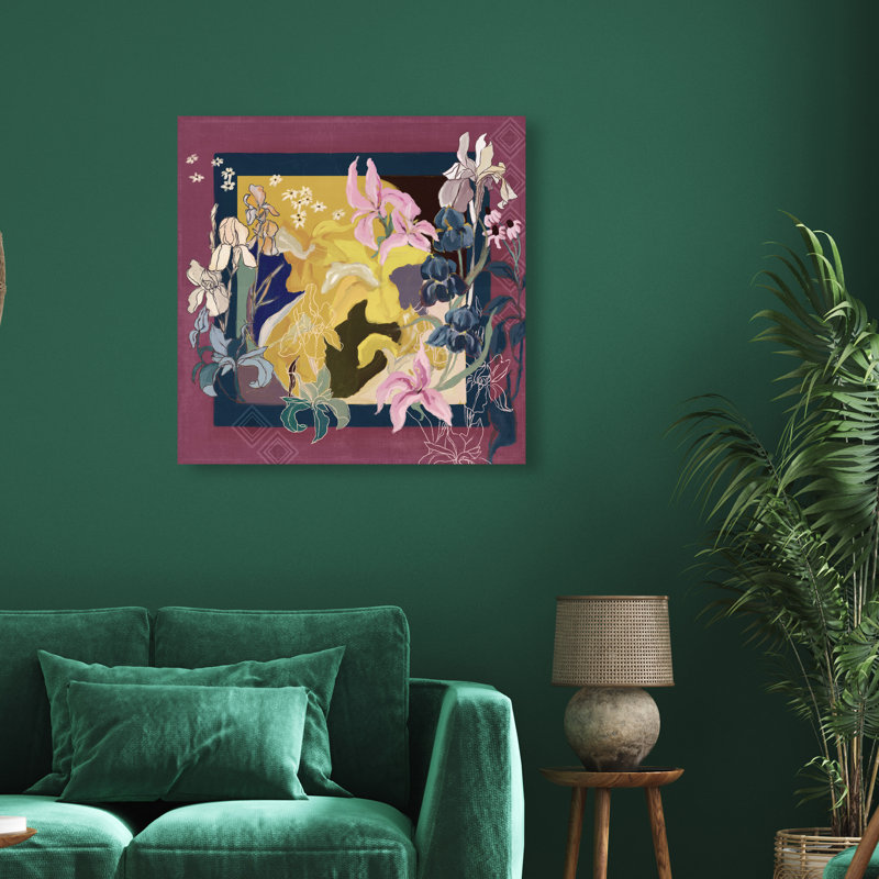 Layered Bloom Canvas Floral & Botanical Print by Oliver Gal, Black Frame, 12 x 12, 30"H x 30"W, Gallery Wrapped