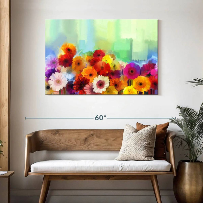 Harnek fleurs abstraites en grappe, H 30 po x l 45 po