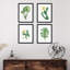 «Green Blooming Flower», ensemble de 4 fleurs de cactus du désert, impression murale encadrée sur papier, impression de 4 pièces-93012485-93012482