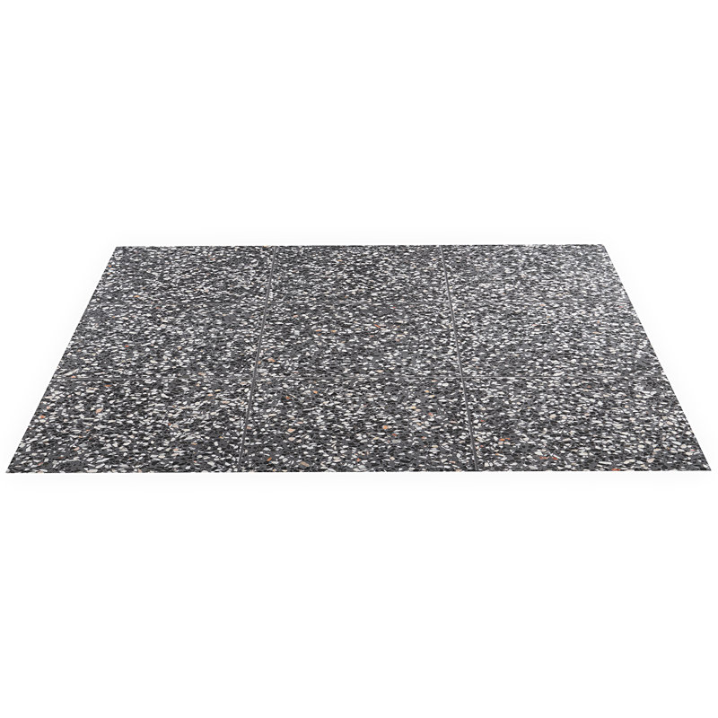 True Terrazzo 16x16 Polished Terrazzo Tile, Domino Gray