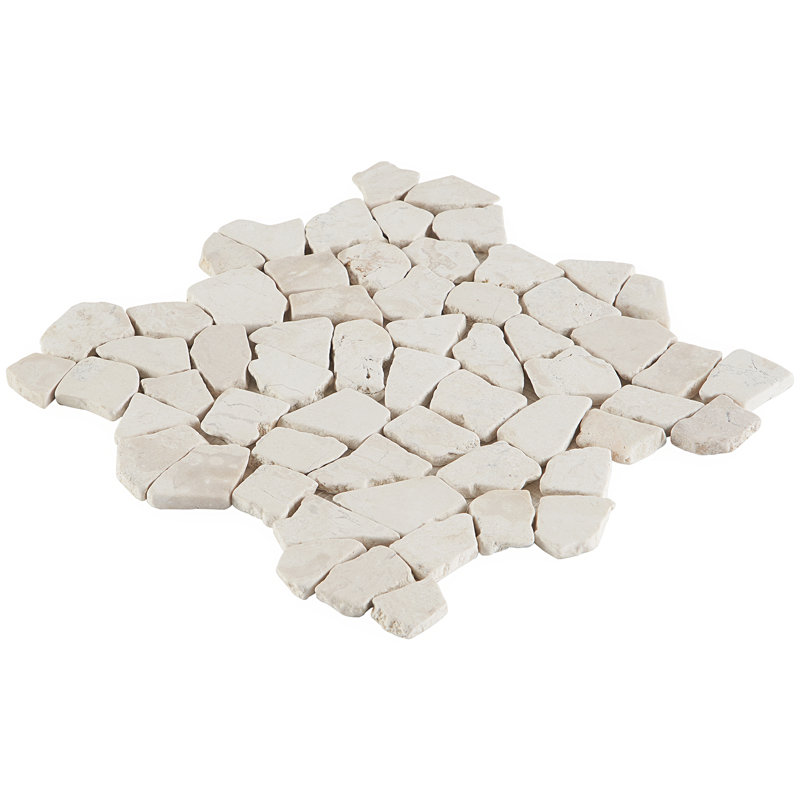 Pittoresque mosaïque de plancher et mur 11,81 po x 11,81 po, Blanc