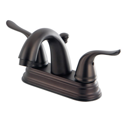 Robinet de salle de bain central à 4 poignées à 4 trous à fixation sur le comptoir avec robinet escamotable en plastique Kingston Brass Yosemite