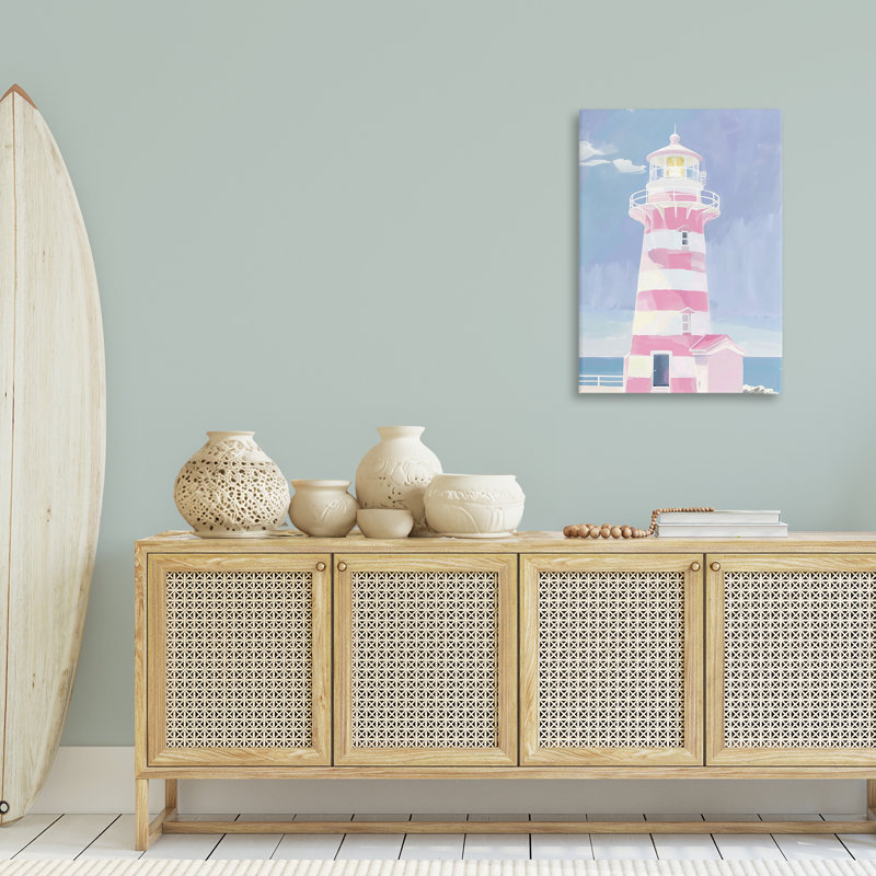 Toile de phare côtier en sourdine, conception par Arlington Prints, H 36 po x l 24 po
