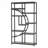 Industrial 5-Tier Rustic Black Corner Etagere Bookshelf With 9 Open Shelves Storage Organizer-951753433