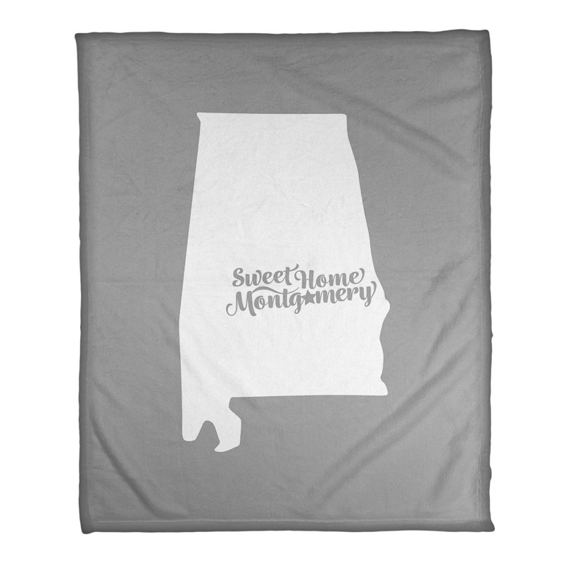 Jeté polaire de montgomery alabama, l 52,5 po x L 62,5 po, Gris