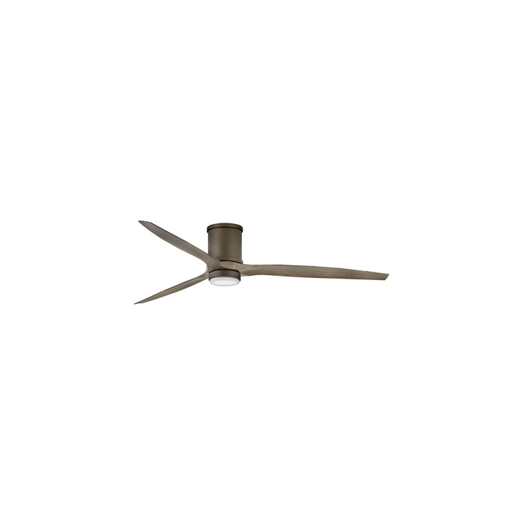 Hover 72-in Indoor/Outdoor Flush Mount Smart Ceiling Fan with Integrated LED + Remote