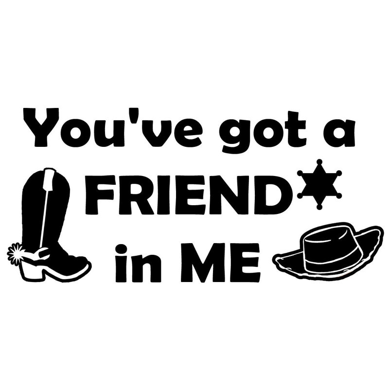 Décalcomanie murale "you you gota friend", Noir