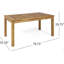 Ensemble de salle à manger d'extérieur en bois d'acacia extensible 6 places avec coussins, sablé naturel et beige