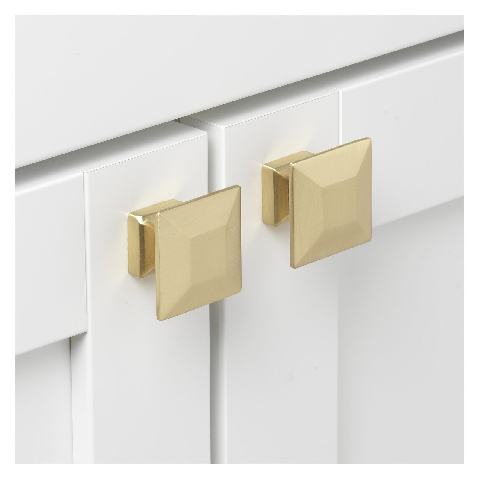 1 3/8" Length Square Knob, Champagne Gold