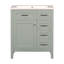 Ensemble de meuble-lavabo 30 po avec lavabo, armoire de salle de bain verte avec tiroirs, structure solide et panneau de fibres à densité moyenne