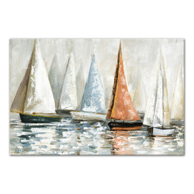 " Muted Sailboats On Water "