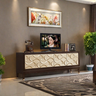 Neoclassical carved design sense TV cabinet