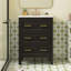 Ensemble de meuble-lavabo avec lavabo en céramique, ensemble de meuble-lavabo simple autoportant avec 3 tiroirs, armoire de rangement en bois massif-299052389