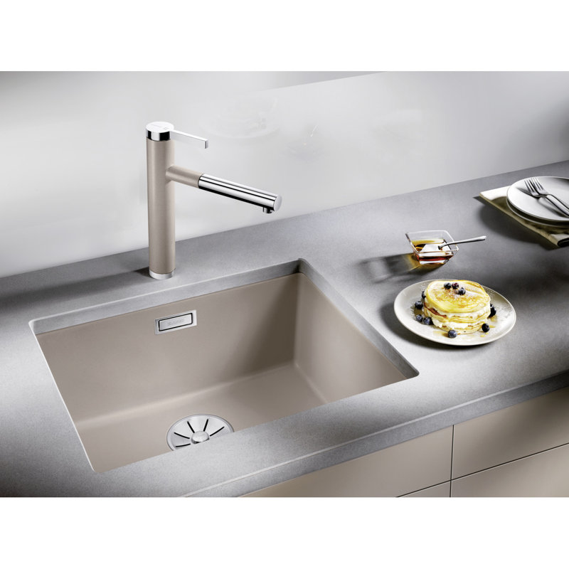 Linee Pull Out Single Lever Monobloc Tap, Tartufo/Chrome