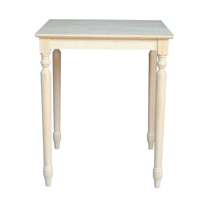 Traditional Unfinished Square Solid Wood Counter-Height Table