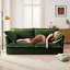 Canapé 2 places avec housse amovible et assise large en chenille, tissu en chenille au design élégant pour les sièges, coussins doux et profonds-568583661-568583662