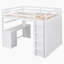Lit mezzanine avec tiroirs, bureau et garde-robe-16300284