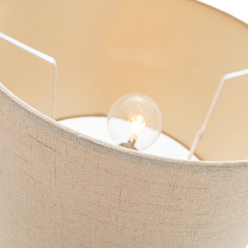 Ibiza Linen Drum Lamp Shade, 18cm H x 25cm W x 25cm D, Taupe