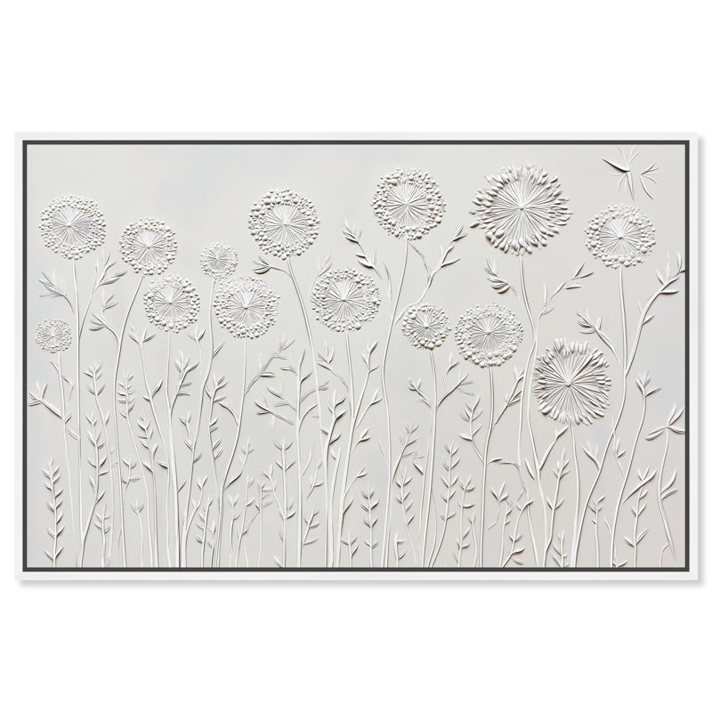 Floral Lace II, impressions sur toile par Art Remedy, H 31 po x l 46 po, Cadre blanc