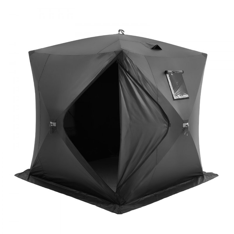 Tente de pêche portative Ourty, 4, Noir, H 78,75 po x l 70,80 po x P 70,80 po