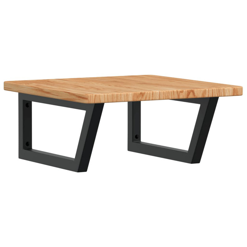 Ronecia 50cm Solid Wood Bathroom Vanity Top, Oak/Black