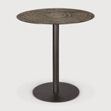 Blend dining table - varnished Minerals top - Ray Whisky - Dark Bronze base - round 70/70/76