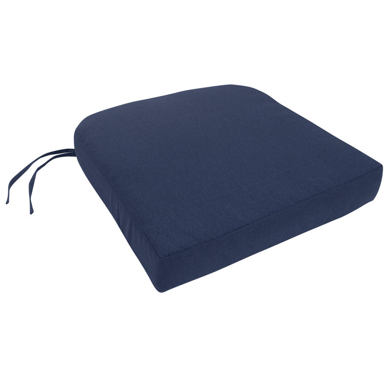 Encinitas Sunbrella Outdoor 3.5'' Dining Chair Cushion, Canvas Navy Sunbrella® Canvas, 3.5" H x 23" W x 18" D