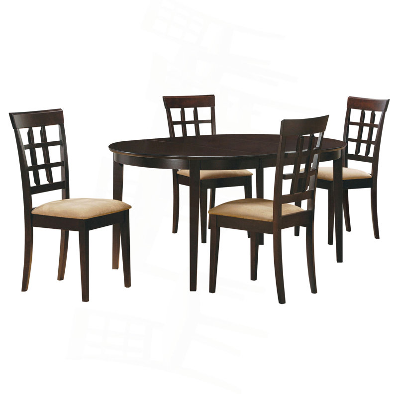 Ensemble de salle à manger cappuccino et beige, 5 pièces: table, 4 chaises