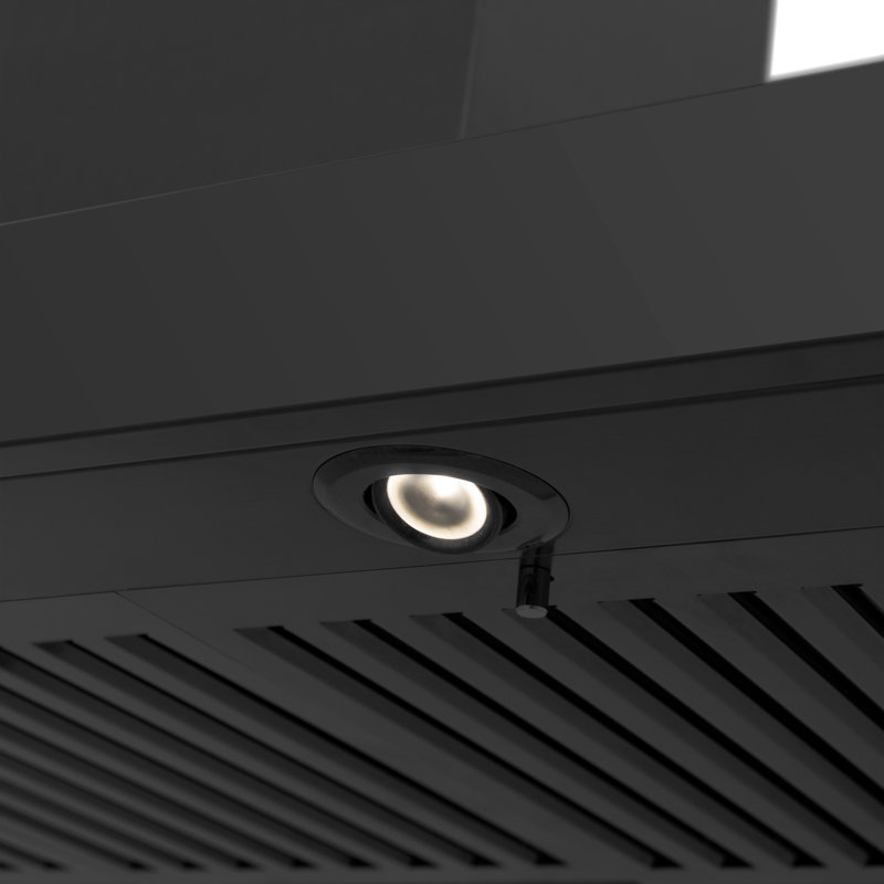 42" KE 400 CFM Convertible Wall Mount Range Hood in Brushed Stainless Steel, Black Stainless Steel, 30"